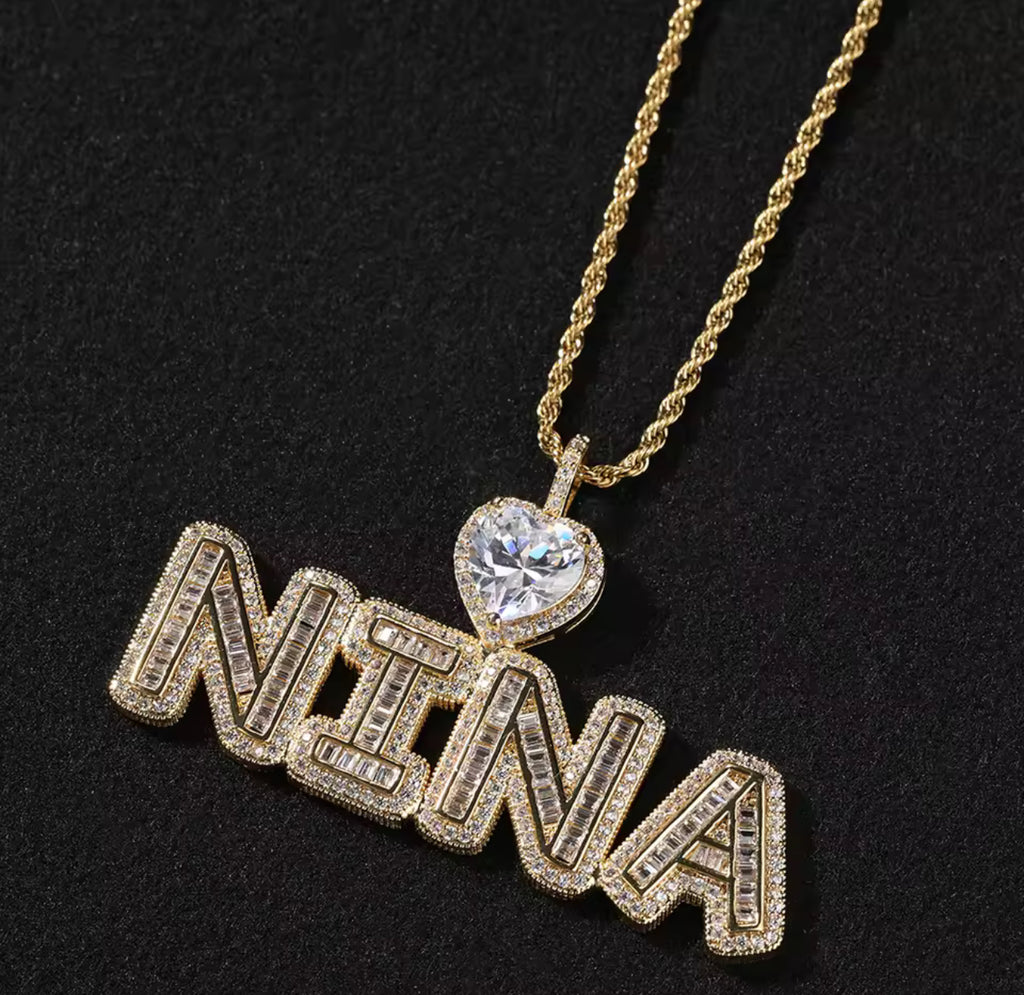 “Crystal” Name Plate Necklace