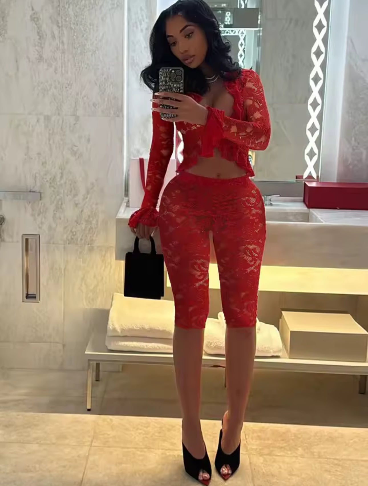 “Cheri” Lace Set (Red)