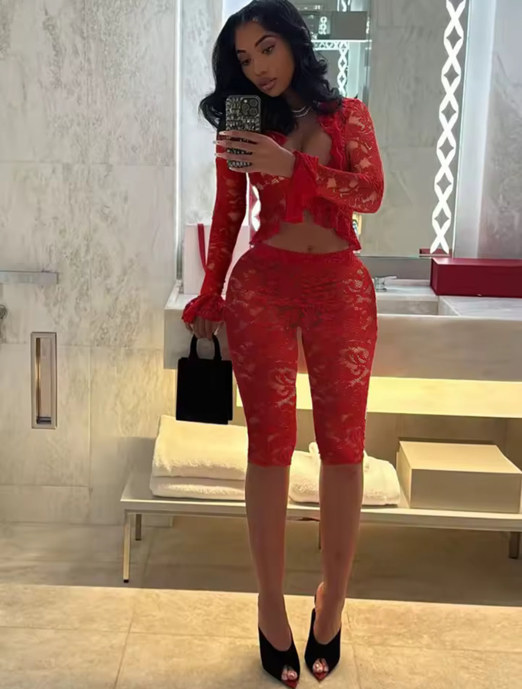 “Cheri” Lace Set (Red)