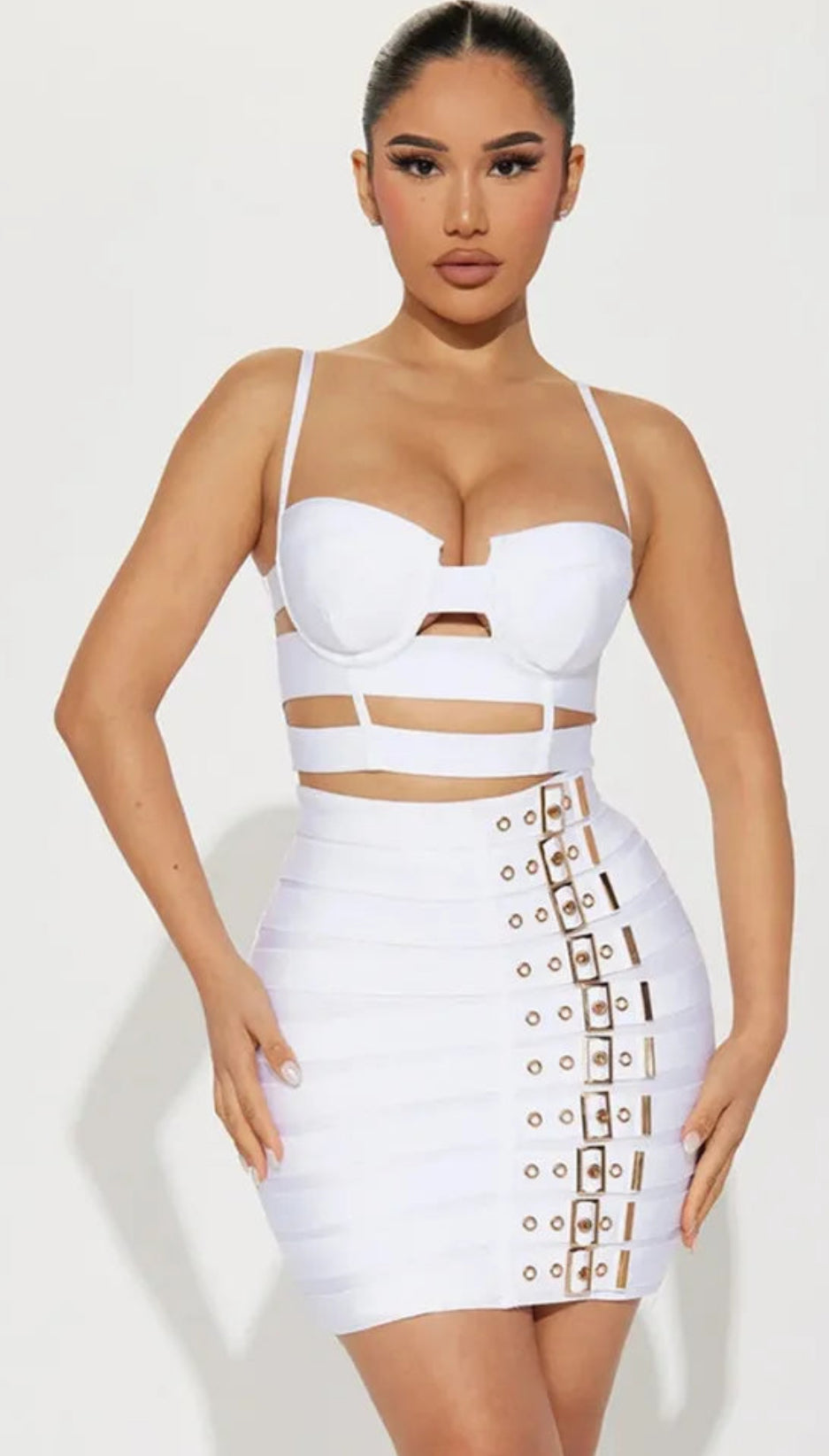 “Latoya” Two Piece Set White
