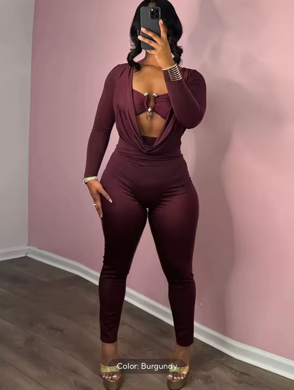 “Prissy” Bodysuit (Burgundy)