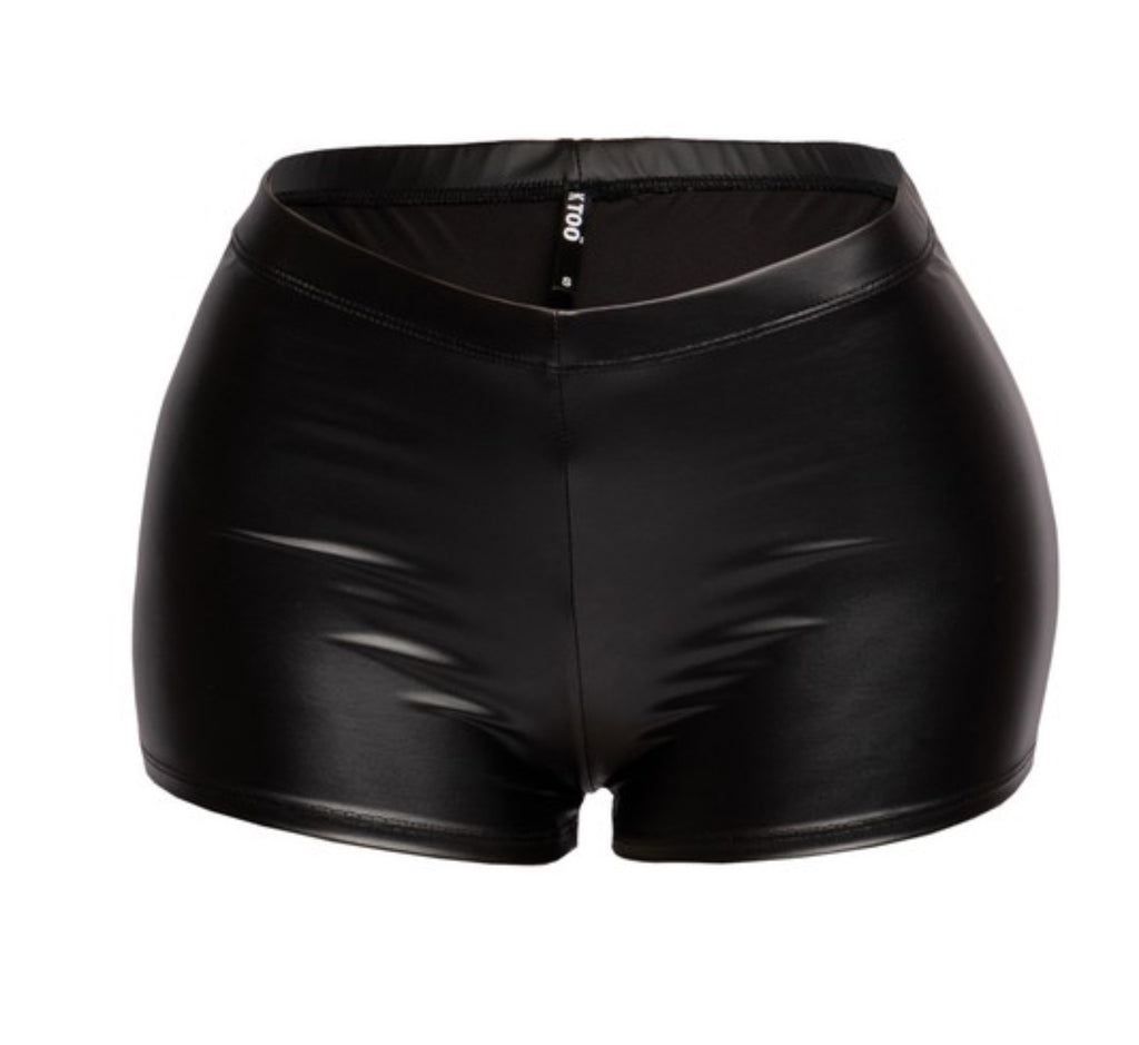 “Doll” Black Leather Shorts