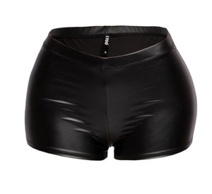 “Doll” Black Leather Shorts